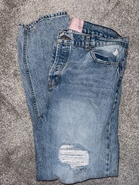 REVICE Pale Blue Relaxed Distressed Men's Jeans